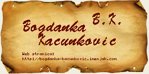 Bogdanka Kačunković vizit kartica